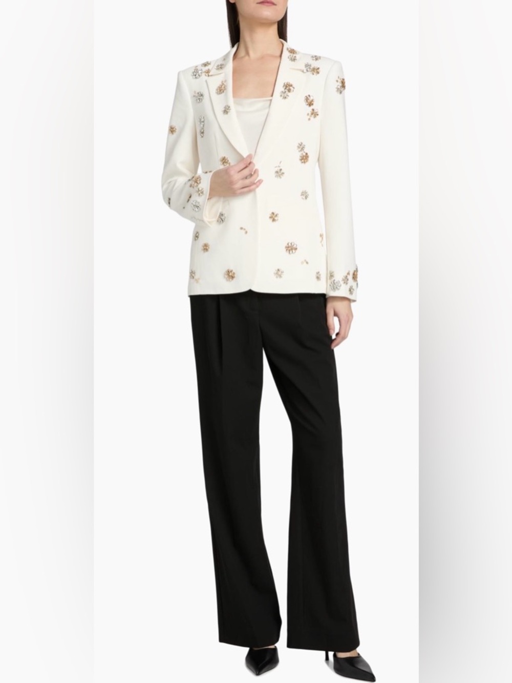 Cinq a Sept Karlie Tumbling Flowers Embellished Blazer - Picture 3 of 12